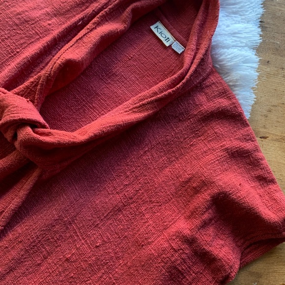 Kioti Vintage Handmade Textured Kimono Styled Boho Minimalist Open Front Top - Picture 12 of 16